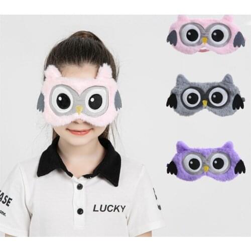 1 Pcs Plush Sleeping Eye Mask Cute Owl Kids Sleep Mask Cartoon 3d Eye Cover Eye Blindfolds Travel Eye Band Shade Rest Eyepatch