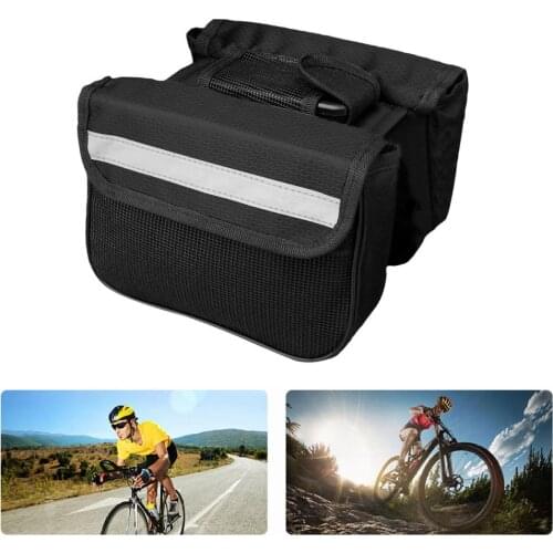 Durable Bike Upper Tube Pouch Reflective Bicycle Bag Bike Front Frame Top Tube Pack Cycling Pouch Bicycle Front Cross Beam Bag