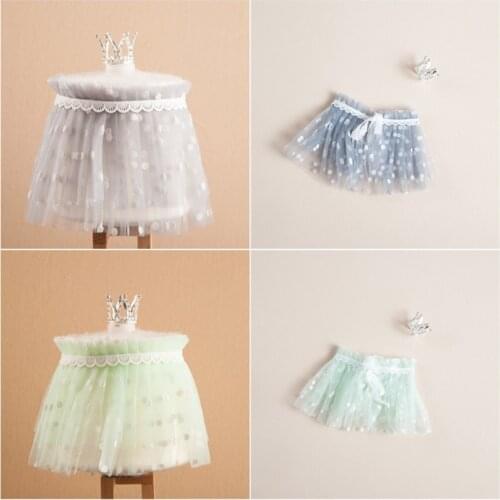 2Pcs Newborn Photography Props Short Skirts+Headwear Crown Clothes Headdress Set Q1FE