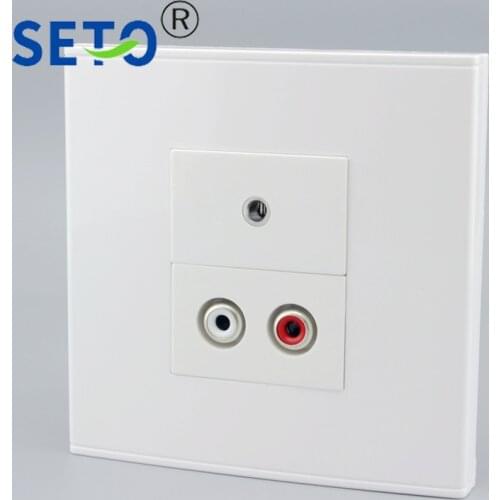 SeTo 86 Type 3.5mm Earphone Wall Face Plate + RCA AV Socket Outlet Panel Faceplate