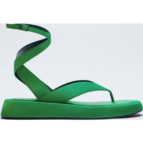 Flip Flops 2021 Summer Gladiator Sandals Women Versatile Bohemian Beach Flat Shoes Buckle Thick Bottom Flats Sandalias Mujer