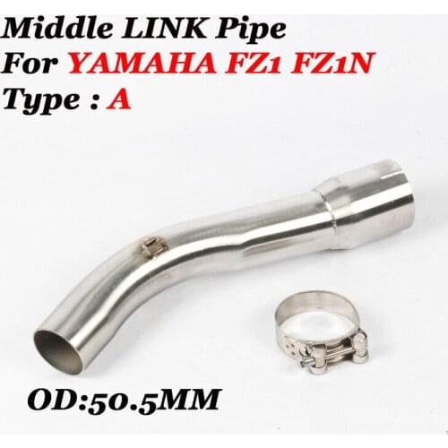 Slip On For Yamaha FZ1 FZ1N FZ1000 Motorcycle GP Exhaust Muffler Pipe Middle Link Pipe Connector Link Pipe Tube Without Exhaust