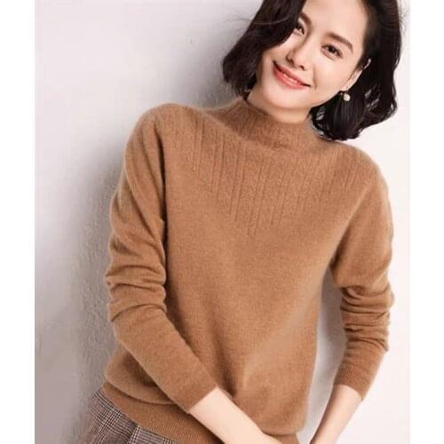 2021 spring and autumn new sweater pullover long sleeve knitted female thread fashion casual cotton