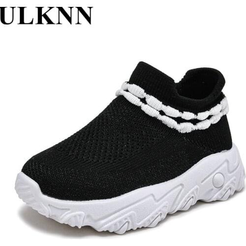 ULKNN Childrens Non-slip Sneakers Kids Lightweight Casual Shoes Baby Black Boy Running Shoes Student Single Shoes for Girls