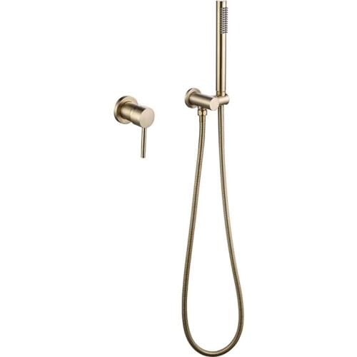 Simple style Brass 1 function shower faucet set Wall mounted Bathroom shower faucet Single handle Double control Cold hot shower