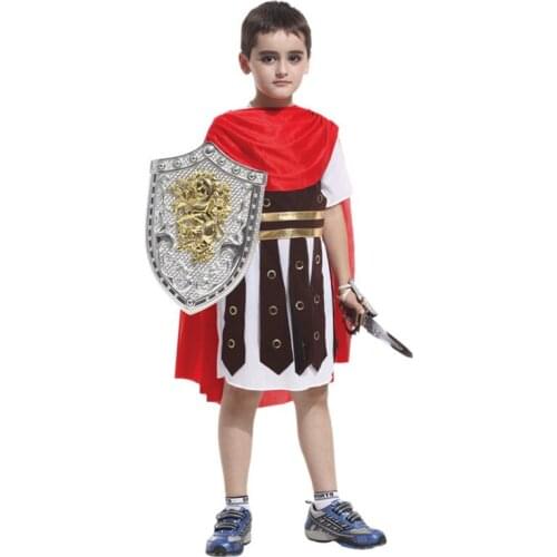 Halloween Party Kids Ancient Soldier Roman Greece Fighter Costumes for Boy Children Cloth Cosplay Mujer