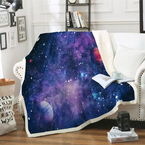 Universe Star Blanket 3D Print Plush Throw for Beds Sofa Noble Bedding Sherpa Blankets kids gift 130x150cm