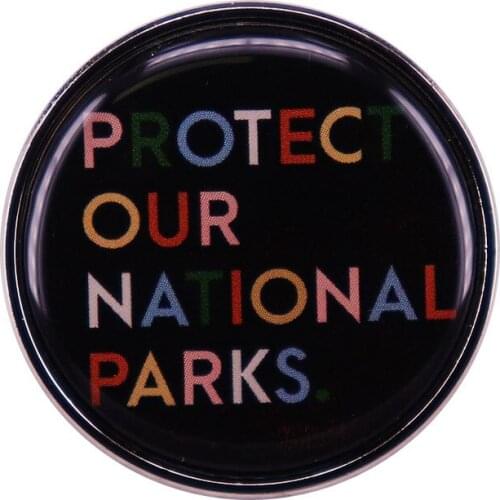 Protect Our National Parks Badge Rainbow Letter Print Enamel Pins Lapel Brooch Jewelry