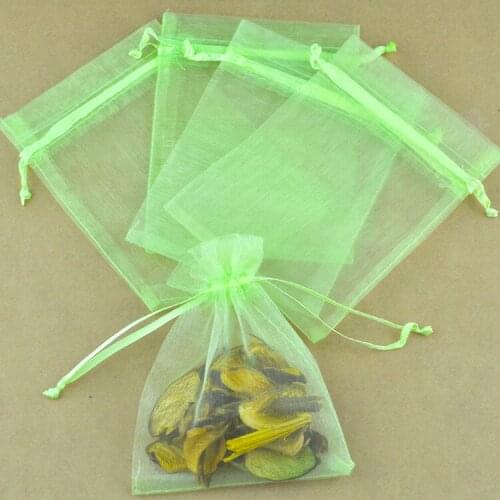 7x9cm Organza Gift Jewelry Display Packaging Green Bags Pouches 200pcs Small Candy Chocolate Wedding Packaging