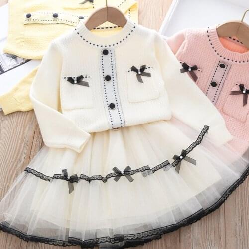 Lady Girls Dresses New Fashion Princess Clothing Linen cotton coat 2pcs Net Yarn Ball Gown Girls Dresses Clothes for 1-6Y