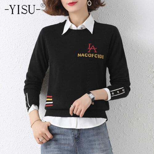 YISU Women Spring Sweater Solid color O-Neck Long sleeve All-match Sweater Jumper Female Casual Thin section Knitted Pullover