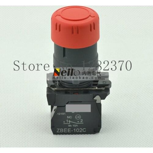 [ZOB] original small head pushbutton switch 22mm XB5AS442C 30 Turn Reset 1 NC --10pcs/lot