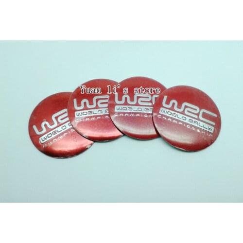 1set(1set=4pcs) WRC Wheel Center Hub Cap caps hubcap Emblem Sticker decal red Car Styling