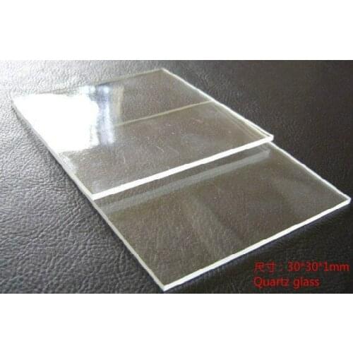 1pcs double-sided polished transparent fused silica glass plate 30mm*30mm*1mm quartz glass square plate