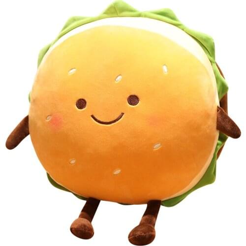 10/35cm Soft Simulation Hamburger Plush Stuffed Pendant Toys Creative Food Bread Hand warmer Pillow for Girls Birthday Gifts