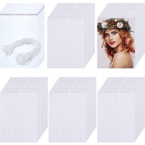 100 Pieces Sublimation Air Freshener Blanks DIY Air Freshener Scented Sheets Blank Car Pressed Felt Blanks