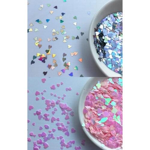 10g Kawaii Pink Heart Glitter Sequins Cosmetic Beauty Decor Laser Hearts Confetti Nail Art Resin Jewelry Filling Stuff
