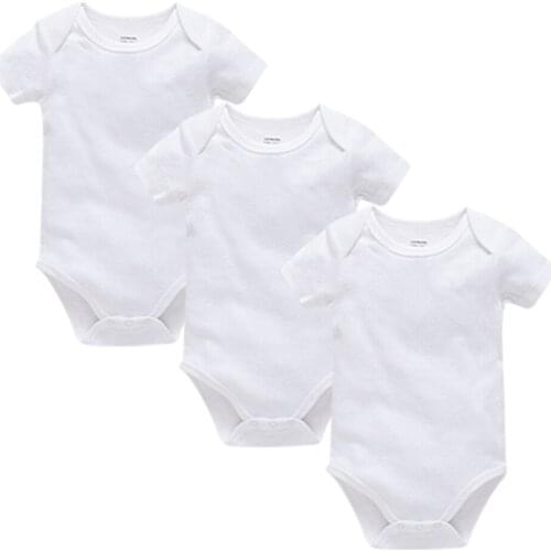 2021 Baby Bodysuit Plain White Body Bebe 100% Cotton Summer Short Sleeve Clothes Infant 0-24 Months Clothing