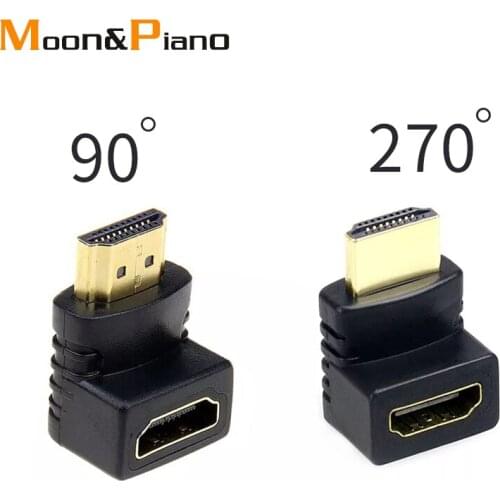 HDMI Adapter 270 90 Degree Right Angle Connector Male to Female Cable Converters Extender HDMI Extender for PS4 1080P HDTV