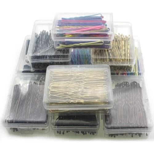50pcs/ box Colorful Wave U-Shaped Bobby Barrette Hair Clips for Girls Women Hair Pins diy Jewelry Making Hairpins accessories