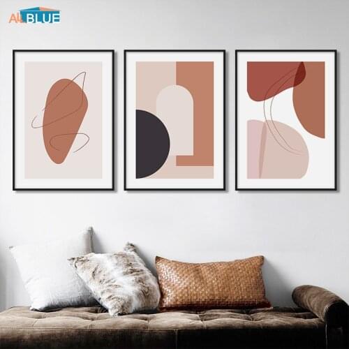 Abstract Color Block Wall Art Canvas Painting Nordic Posters And Prints Geometric Lines Wall Pictures For Living Room Home Decor