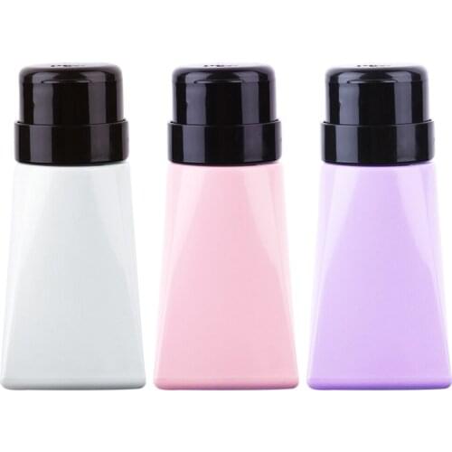 220ml Nail Polish Remover Liquid Press Bottle Empty Lockable Pump Dispenser