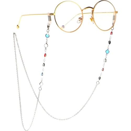 Fashion Chic Womens Gold Silver Sunglasses Chains Reading Beaded Glasses Chain Eyewear Cord Lanyard Necklace