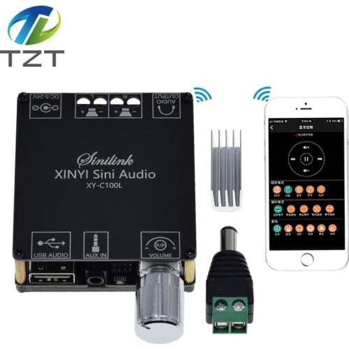 HIFI TPA3116 Bluetooth 5.0 High Power Digital Amplifier Stereo Board 100W+100W AMP Amplificador Audio Home Theater 3.5MM USB APP