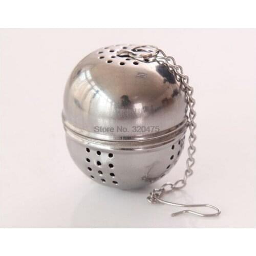 DHL 500pcs Stainless Steel Tea Infuser Ball Shaped Tea Strainer Mesh Tea Filter Spoon Locking Spice Ball