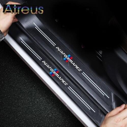 Car Door Sill Sticker Anti Scratch Protection Carbon Fiber Film For BMW X5 E53 E70 F15 X3 E83 F25 G01 X1 E84 F48 E39 E60 E90 F30