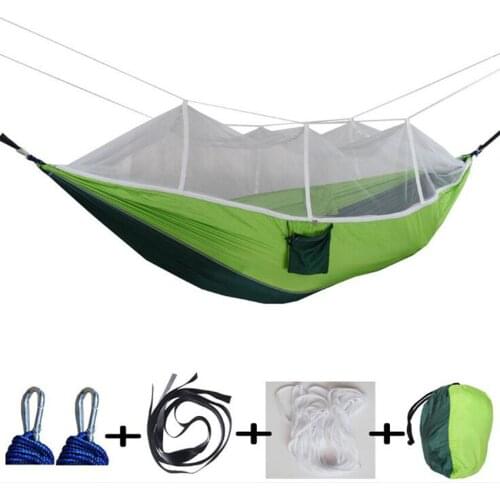 1-2 Person Outdoor Mosquito Net Parachute Hammock Camping Hanging Sleeping Bed Swing Portable Double Chair Hammock
