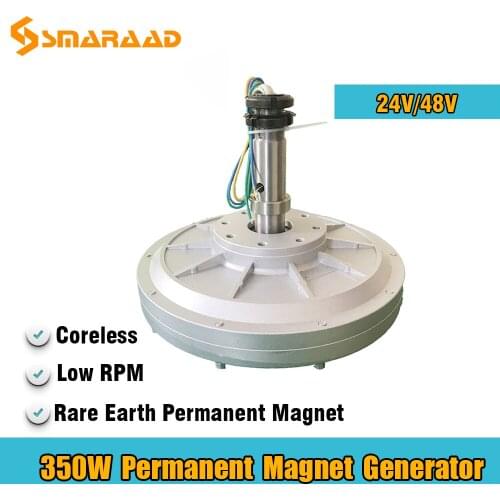 Rare Earth Materials 350W150RPM 24V 48V Coreless Permanent Magnet Alternator Maglev Generator Motor For Wind Turbine Homeuse