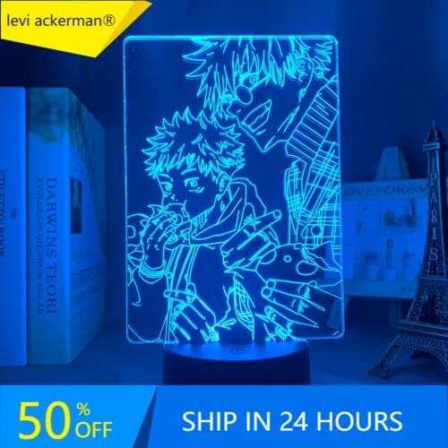 Anime Lamp Satoru Gojo Jujutsu Kaisen Led Night Light Yuji Itadori for Room Deco Birthday Gift Jujutsu Kaisen Lamp Yuji Itadori
