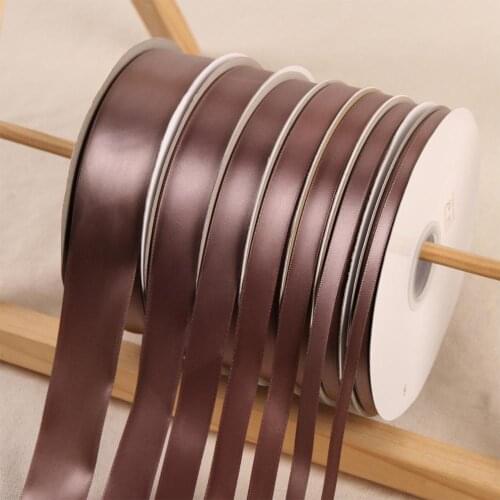 Chocolate Color Ribbon 100Yards/Roll Polyester Ribbon Wedding Party Christmas Decoration Cake Gift Box Wrap Hand DIY Accessories