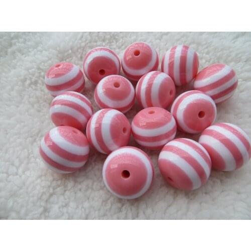 Pink Color Fashion AAA Quality Chunky Round Resin Strips Beads for Chunky Necklace Jewelry