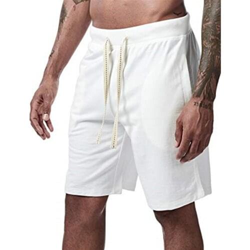 Men Summer Casual Short Loose Sports Pants Solid Male Fashion Bermuda Beach Shorts Boardshorts Plus Size Drawstring Sweatpants