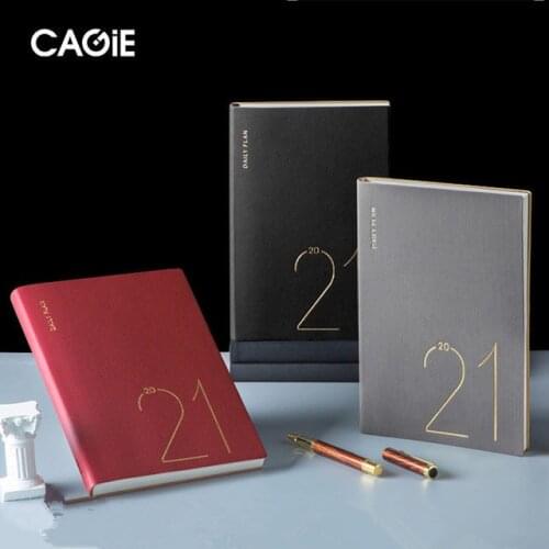 PU Soft Luxury Diary Notebook Agendas 2020 2021 Planner Organizer A5 Monthly Weekly Plan Notepad Journal Schedule Stationery