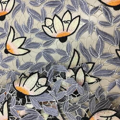10 yards new mix-color crocheted lace fabric ,floral and leaf embroidered lace fabric, hollow out lace fabric for haute couture