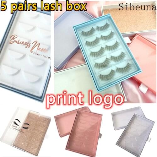 Wholesale 5pairs Drawer of 25mm mink lash boxes packaging eyelash box private custom logo faux cils fake strip empty case bulk