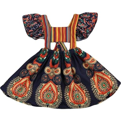 1-6y Cotton Toddler Girls Vintage Dress Summer Ruffles Baby Dress Sleeveless Backless Children Dresses Fashion Clothes for Girls