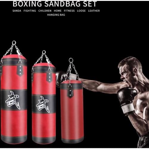 Empty Boxing Sand Bag Hanging Kick Sandbag Boxing Training Fight Karate Punch Punching 60/80/100cm Boxing Training Equipment