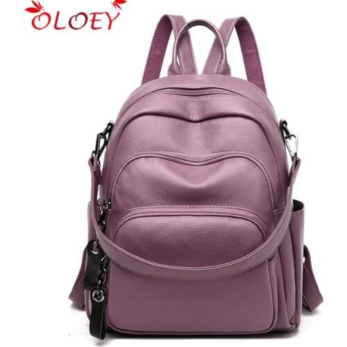 Fashion ladies PU leather backpack Sac a Dos for Women Travel Backpack school bags for teenage girls Rucksack mochila feminina