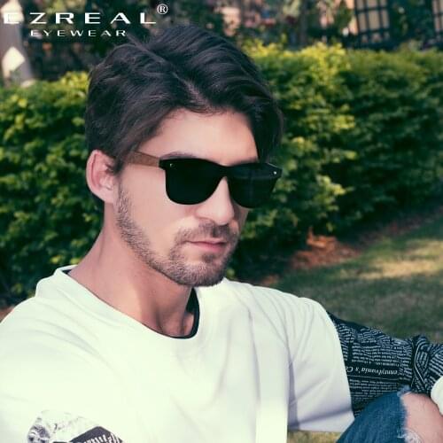 EZREAL Handmade Sunglasses Men Polarized Walnut Wooden Eyewear Women Mirror Vintage Oculos de sol masculino UV400 Polarized Lens