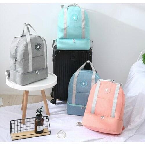 Portable Travel Bag Double Layer Classification Clothes Shoes Organizer Luggage Tidy Pouch Accessories Supply 34*20*42cm