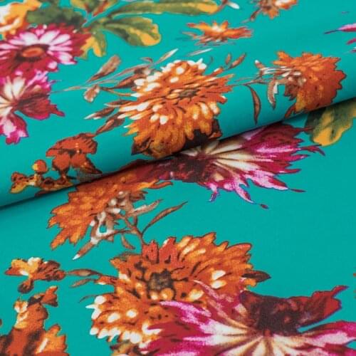 Rose Flower Print Pure Cotton Fabric For Dress Платье Tissus Au MÈTre Telas Por Metro Sewing Ткань Для Шитья Vestidos Coton DIY
