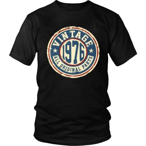 Vintage 1976 All Original Parts T shirt men Born in 1976 44th Birthday T-shirt Classic Retro 1976 Aged to perfection gift tshirt