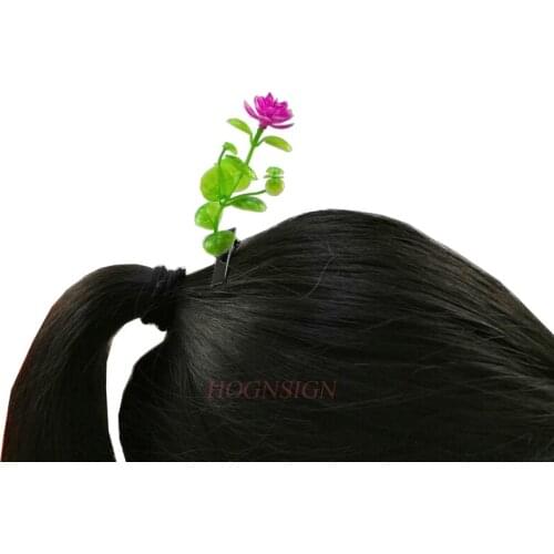 2pcs small flowers and grass hairpin plants show cute artifact seedling hairpin head long grass weird cartoon headdress flower