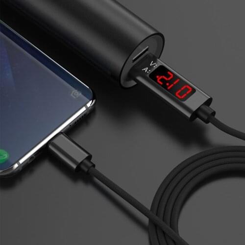 CatXaa Digital Display Current Voltage LED Light USB Charge Charging Cable for Micro USB Cable Type-c Cable for Xiaomi Huawei