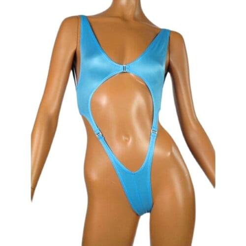 Plus Size XL Hollow Out Bikini Swimwear High Cut Thong Sukumizu Bodystocking Sexy Hot Erotic Porno Lingerie One Piece Bodysuit