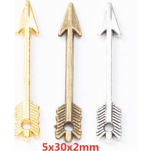 130 pieces of retro metal zinc alloy arrow pendant DIY handmade jewelry necklace making 8335